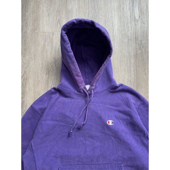 Rare Vintage Y2K Champion Reverse Weave Purple Hoodie Streetwear Sports Faded - Picture 3 of 14